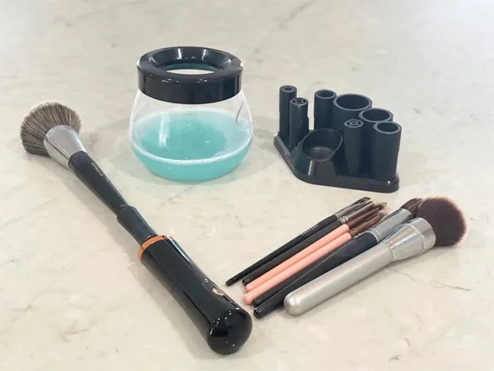 Picture of Makeup Brushes Being Cleaned