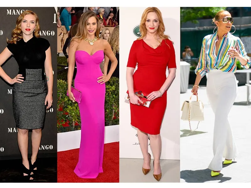 Famous Hourglass Body Types Scarlett Johansson, Sofia Vergara, Christina Hendricks, and Jennifer Lopez have an hourglass body shape