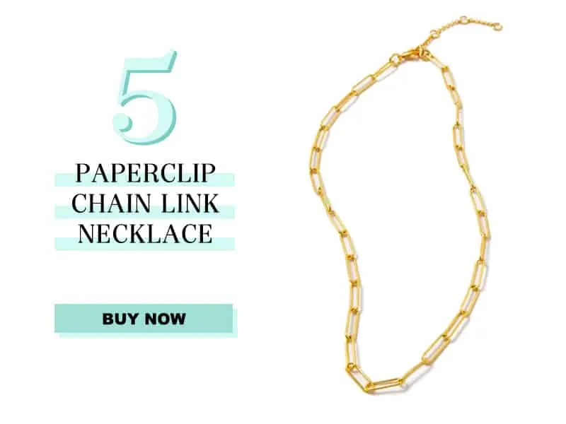 Gold paperclip chain link necklace