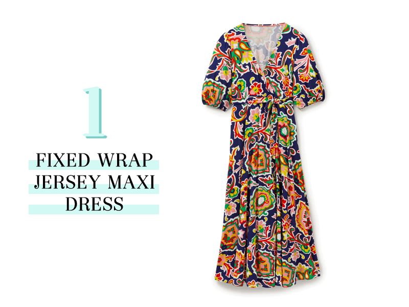 Fixed wrap jersey maxi dress in floral from Boden