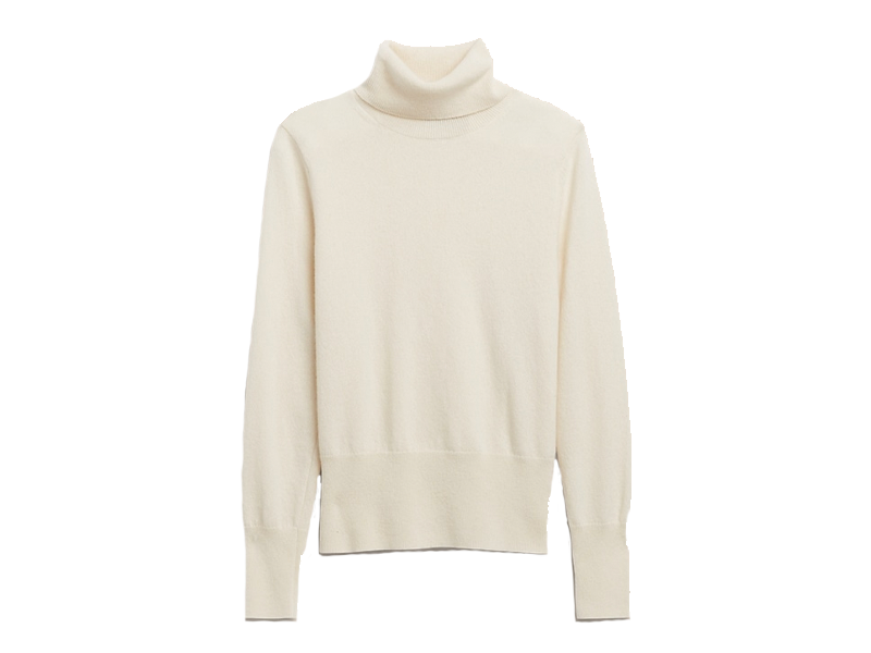 Banana Republic Ivory Cashmere turtleneck Sweater