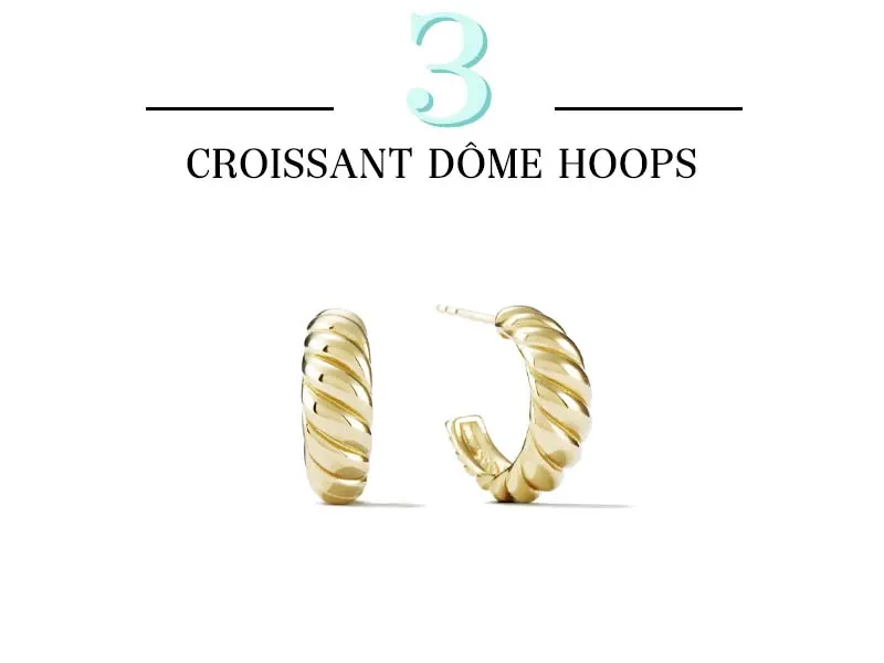 Croissant Dôme Hoops in Gold
