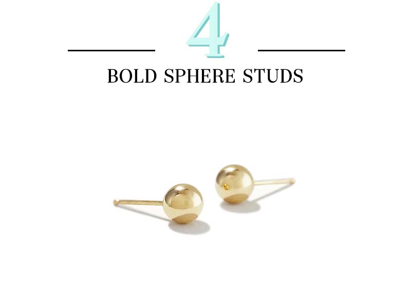 Bold Sphere Studs in Gold