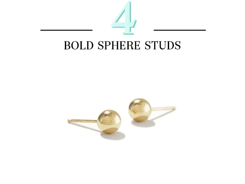 Bold Sphere Studs in Gold
