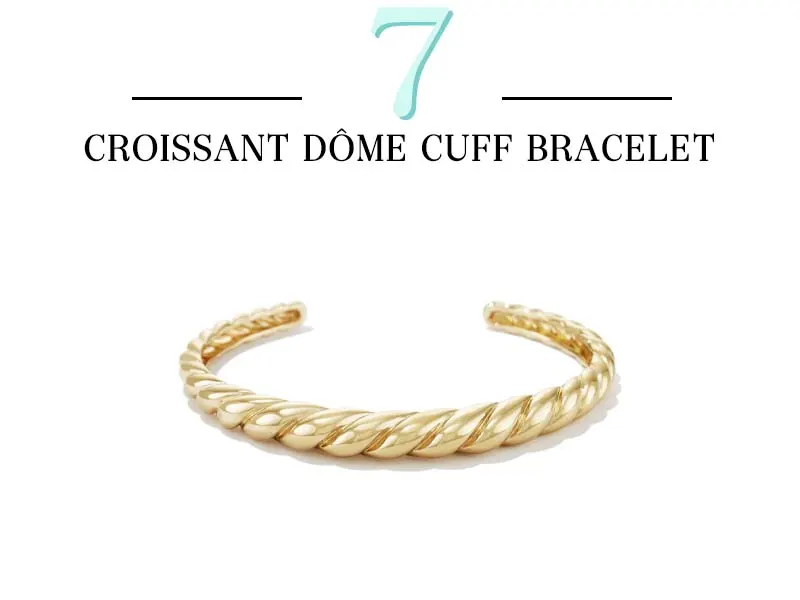 Croissant Dôme Cuff Bracelet in Gold