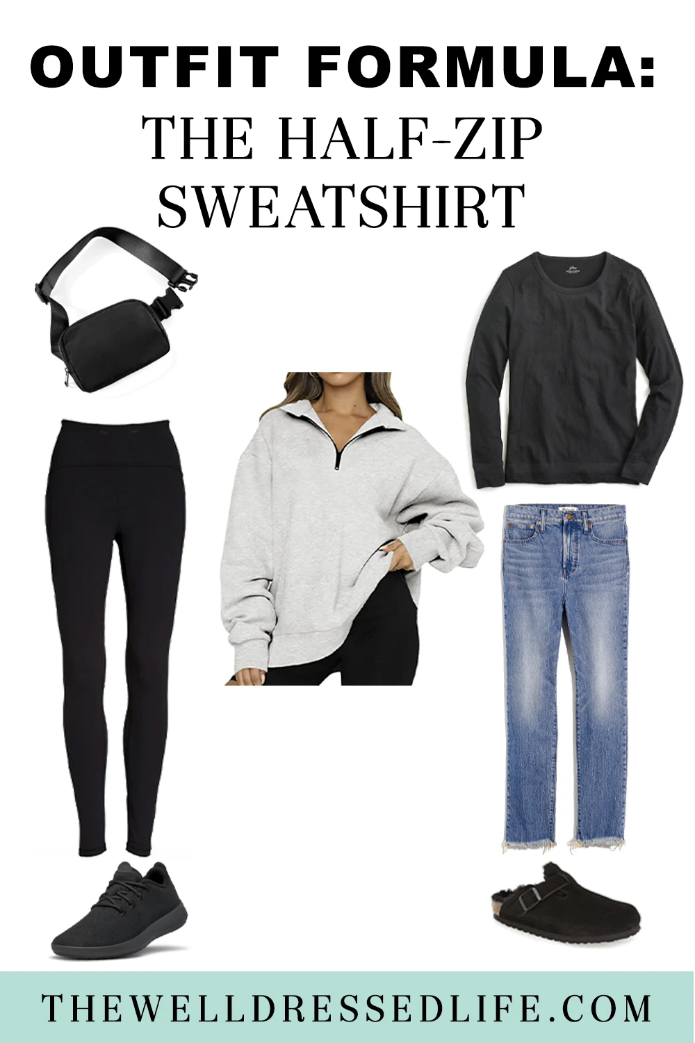 Outfit Formula: The Half Zip Sweatshirt