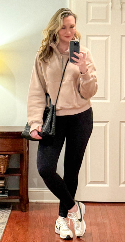 half-zip pullover with leggings