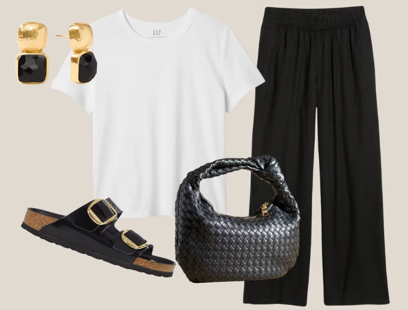 Wide Leg Pants with a tee How to Wear Wide Leg Pants with a tee