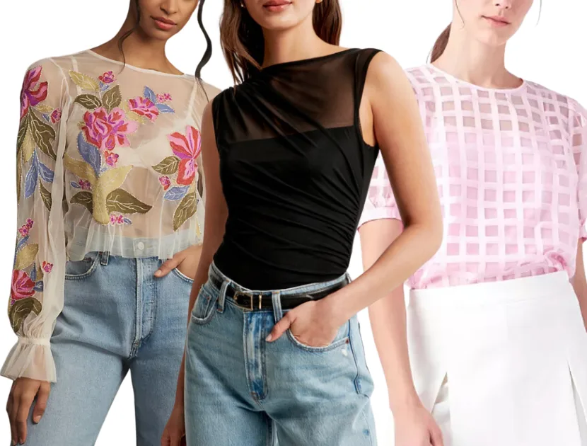 Tops with Sheer Details Tops with Sheer Details