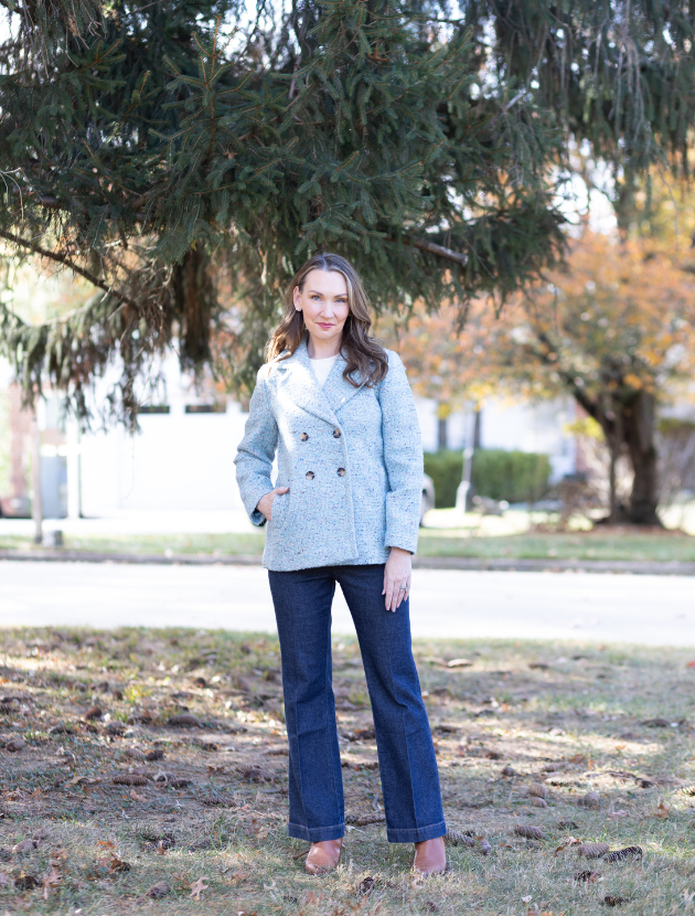 Bouclé Peacoat | Chic Fall Layered Looks with Talbots